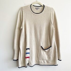 Habitat Cotton Sweater Top Artsy Lagenlook Elevated Unique pocket coastal medium